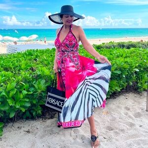 Sakkas Pink and Black Maxi Dress, one size
